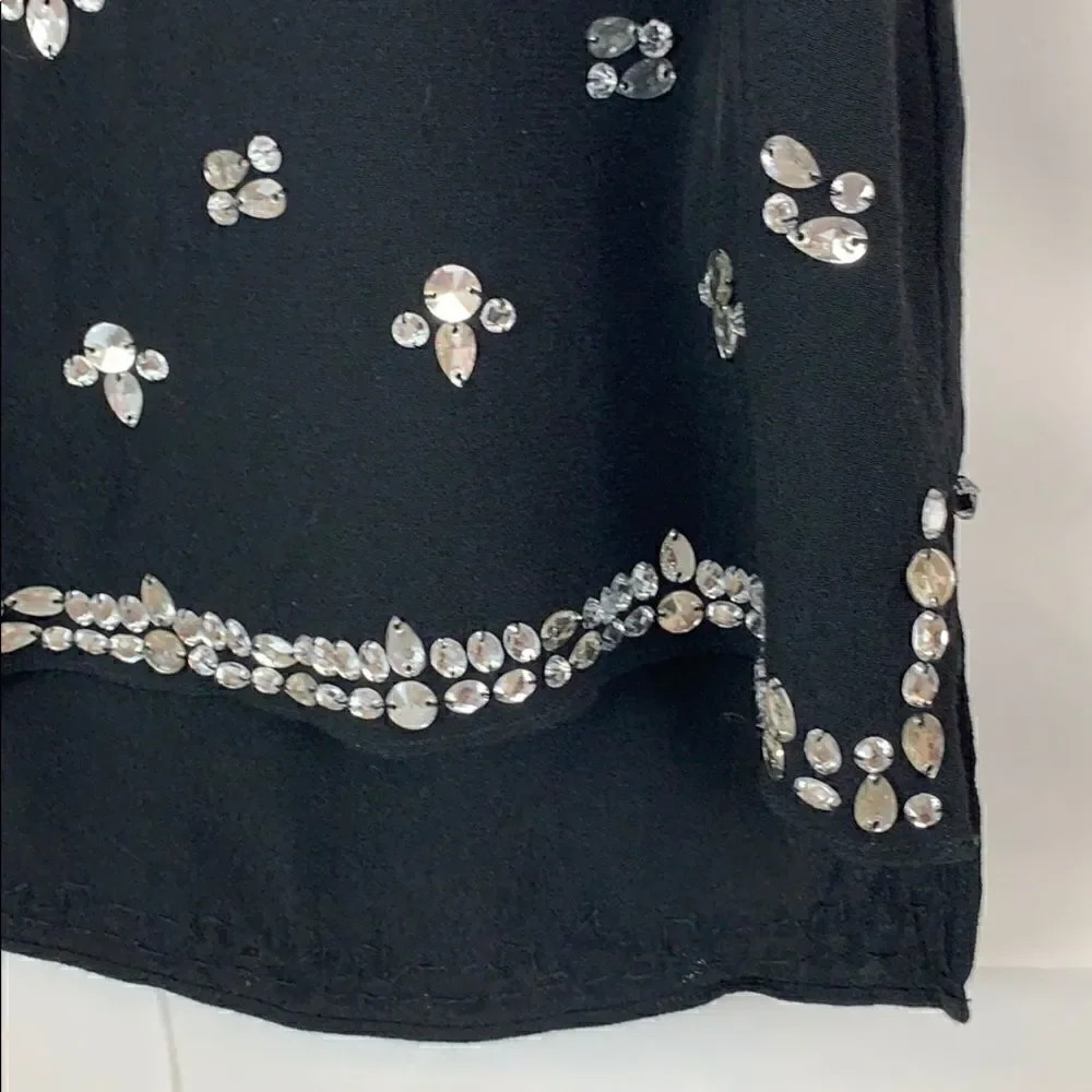 Michael Kors black jewel embellished event top